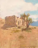 Warren Eliphalet Rollins, Southwest Adobe, oil on canvas on board