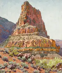 Zoroaster Temple by Gunnar Widforss, 1929, watercolor on paper, sold May 2007