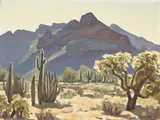 Edith Anne Hamlin, Cactus Country, 1941 (No.154), oil on canvas on board