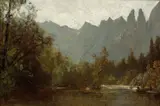 Thomas Hill, Cathedral Spires from along the Merced River, Yosemite Valley