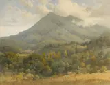 Clouds above Mt. Tamalpais by Percy Gray, watercolor on paper on board, sold May 2007