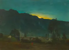 Charles Walter Stetson, Two Figures in a Nocturnal Landscape, believed to be Pasadena, oil on canvas