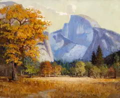 Harry C. Best, Half Dome in Autumn, Yosemite, oil on board