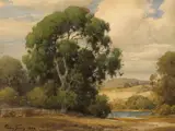 Old Oak and Passing Storm by Percy Gray, 1926, watercolor on paper, sold May 2007