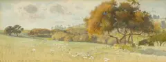 Sunlit Meadow by Percy Gray, 1907, watercolor on paper on board, offered May 2007