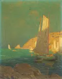 Granville Redmond, Sailing among Golden Bluffs