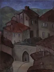The Village by Rinaldo Cuneo, oil on canvas, offered May 2007
