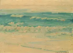 Waves Lapping along a Shoreline by William Alexander Griffith, oil on canvas on board, sold May 2007