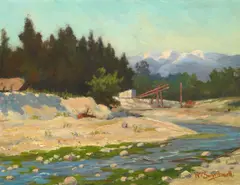 San Gabriel Canyon by William Swift Daniell, oil on canvas, offered May 2007