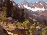 Sierras, Lake Payne by Edgar Alwin Payne, oil on canvas on board, sold May 2007