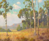 Eucalyptus Grove with Distant Sunlit Hills by Maurice Braun, oil on canvas, sold May 2007