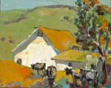 Farmhouse with Grazing Cattle by Selden Connor Gile, oil on board, sold May 2007