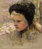 Joseph Raphael, A Portrait of a Girl with a Bonnet