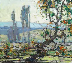 Philip Latimer Dike, Old Oak, oil on canvas