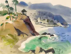 Laguna Cliffs (No.746) by George Post, watercolor on paper, sold May 2007