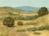 Frank Coburn, A Path through the Hills, oil on board