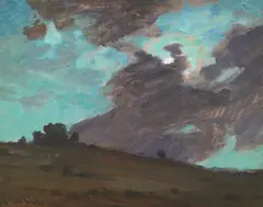 Storm Clouds by Jean Mannheim, oil on canvas board, sold May 2007