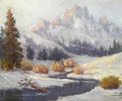 Sierra by Hanson Puthuff, oil on masonite, sold May 2007