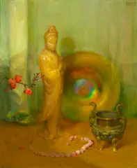 Theodore N. Lukits, Oriental Still Life, oil on masonite