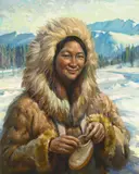 Eskimo Girl by Christian von Schneidau, oil on canvas, offered May 2007