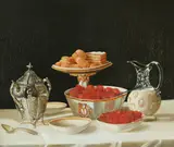 John F. Francis, Still Life of Strawberries and Cream, oil on canvas