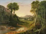 Henry Cheever Pratt, Indians Bathing - A Scene from New England, oil on canvas