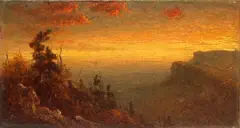 Sanford Robinson Gifford, Study for Twilight in the Shawangunk Mountains, oil on panel