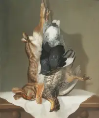 John Joseph Enneking, Still Life of Game, pastel on textured paper
