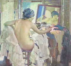 Richard Edward Miller, Reflections at the Dressing Table, oil on board