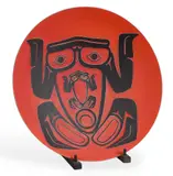 Preston Singletary, Native American Art Glass Charger, 1963, composed of blown and sand-carved glass