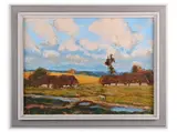 Karel Langer, Village Houses, First half of 20th century, Oil on cardboard