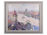 Adolf Doležal, Greater Square in Hradec Králové, 1932, Oil on canvas