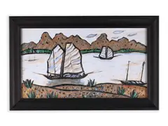 Milan Albich, Sailing Ships, 1985, Tempera on cardboard