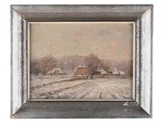 Josef Holub, V Chaloupkách U Dolních Beřkovic, 1934, Oil on cardboard