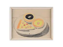 Arnošt Paderlík, Still Life with Desserts, 1950, Watercolour, paper
