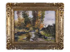 Gustav Porš, Žďár Brook in Autumn, First half of 20th century, Oil on canvas