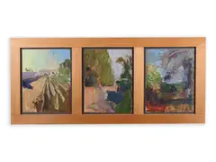 Zdeněk Strouhal, Three Landscapes, 2009, Oil on cardboard