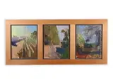 Zdeněk Strouhal, Three Landscapes, 2009, Oil on cardboard