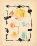 Aus: Yo trabajo como un Jardinero / Je travaille comme un Jardinier by Joan Miró, Farblithografie auf BFK RIVES (Wasserzeichen), sold Sep 2025