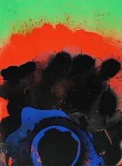 Black Hawaii by Otto Piene, 1974, Farbserigrafie auf leichtem Karton, sold May 2025