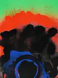 Otto Piene, Black Hawaii, 1974, Farbserigrafie auf leichtem Karton
