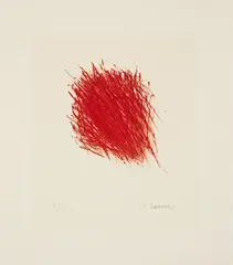 Ohne Titel by Arnulf Rainer, Farbradierung auf Bütten, sold May 2025