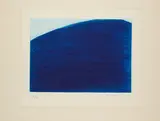 Arnulf Rainer, Ohne Titel (Blaues Feld), Farbradierung auf BFK RIVES (Wasserzeichen)