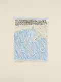 Raymond Pettibon, Ohne Titel (When the Ground Becomes Hard and Firm), 2002, Radierung, handkoloriert auf BFK RIVES (Wasserzeichen)
