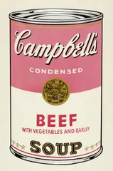 Campbell's Soup I (Beef) by Andy Warhol, 1968, Farbserigrafie auf beschichtetem Papier, sold Jun 2025