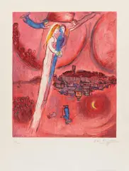 Das Lied der Lieder by Marc Chagall, 1975, Farblithografie auf Arches Velin (Wasserzeichen), sold Jun 2025