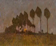 Walter Ophey, Aufgehender Mond, 1905, Öl auf Leinwand