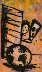 Walter Dahn, Ohne Titel, 1984, Lackspray auf Leinwand