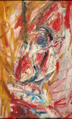 Hartwig Ebersbach, "Kaspar - brennend", 1986, Öl auf Hartfaser