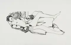 Tom Wesselmann, Monica Nude and The Purple Robe, 1990, Radierung mit Aquatinta und Prägedruck auf Velin